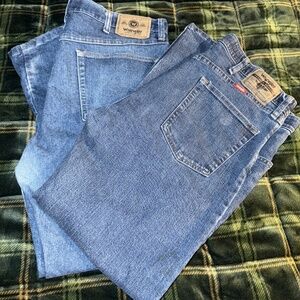 2 Pair Men's Wrangler Denim Blue Jeans 36 x 29 Relaxed Fit